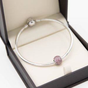 Pandora Pink Ball Pave Lights Crystals Charm